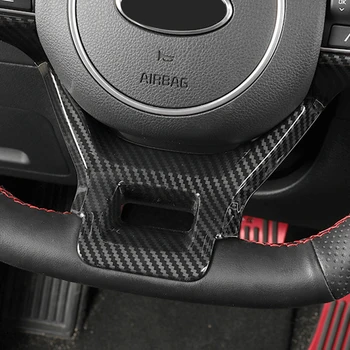 

Fit for Kia K5 / Optima 2020 2021 Car Accessories ABS Carbon Steering Wheel Button Decorative Cover Trim 1pcs