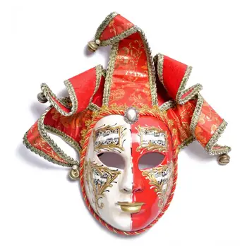 

New Venetian High-grade Yin And Yang Fake Face Mask Full Face Mask Retro Party Performance Props Costume Party Dancing Mask