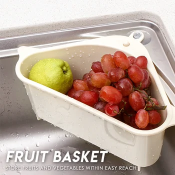 

Kitchen Triangular Sink Strainer Drain Vegetable Fruite Drainer Basket Suction Cup Sponge Holder Storage Rack Sink Filter Shelf