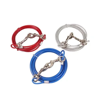 

3M/5M/10M Fixed Pile Steel Wire Outdoor Pet Leashes Anti Wrap Knotting Dog Leash Rope Tied for Camping Pet Stuff Accessories Pug