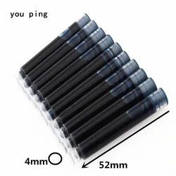 Premium Disposable Fountain Pen Ink Cartridges - Pack of 10 for School and Office Stationery (Black Blue)