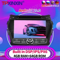 Radio Multimedia con GPS para coche, Radio con reproductor de vídeo, estéreo, accesorios, DVD, 2Din, Android 10, para HYUNDAI IX45 2013, 2014   2018