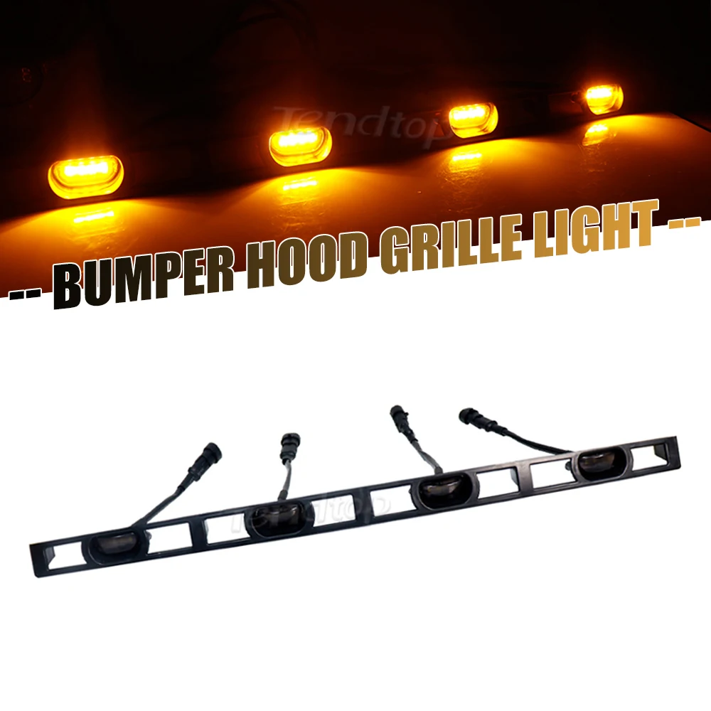 

LED Lights Amber Hood Indicator Grille Car Front Grille LED Signal Light For 2012 2013 2014 2015 Toyota Tacoma