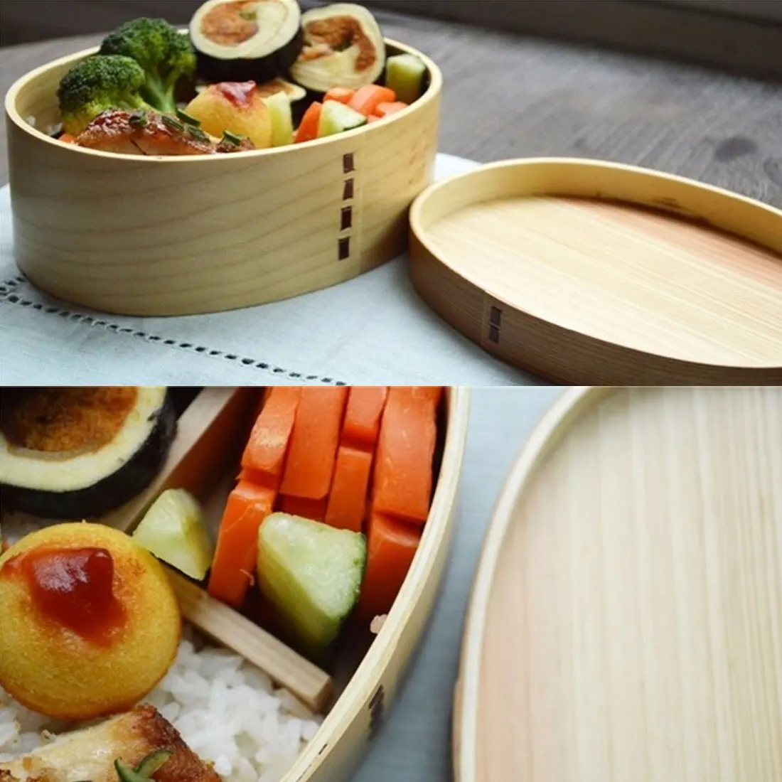 1 шт. студенческий деревянный ланч бокс прочный деревянный Bento box японский стиль один человек коробка для хранения продуктов посуда