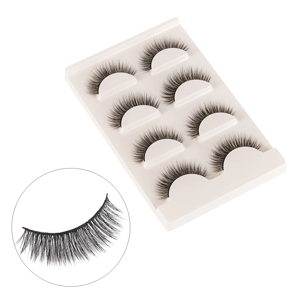

4 Pairs/Lot Natural Extension Mink Eyelashes False Eyelashes Fake Long Lashes Cosmetic Maquillaje Makeup 3D Mink Lashes Eyelash