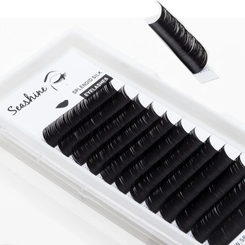 Seashine Eyelashes Extension Individual Silk Volume Eyelash Extensions Premium Handmade Lashes Natural Soft False Mink Lash 4 cases eyelash extension eye lashes silk mink individual soft lash supplies deep matt natural looking hpness