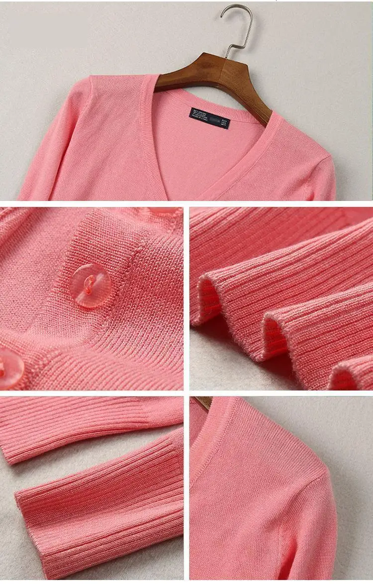 Women's Amazing V-Neck Long Sleeves Cardigan-Pink