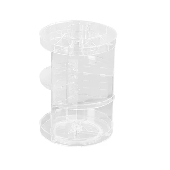 

360 Degree Rotation Multi-Functional Cosmetic Storage Box Display Holder Acrylic Makeup Case Organizer DIY Adjustable Height