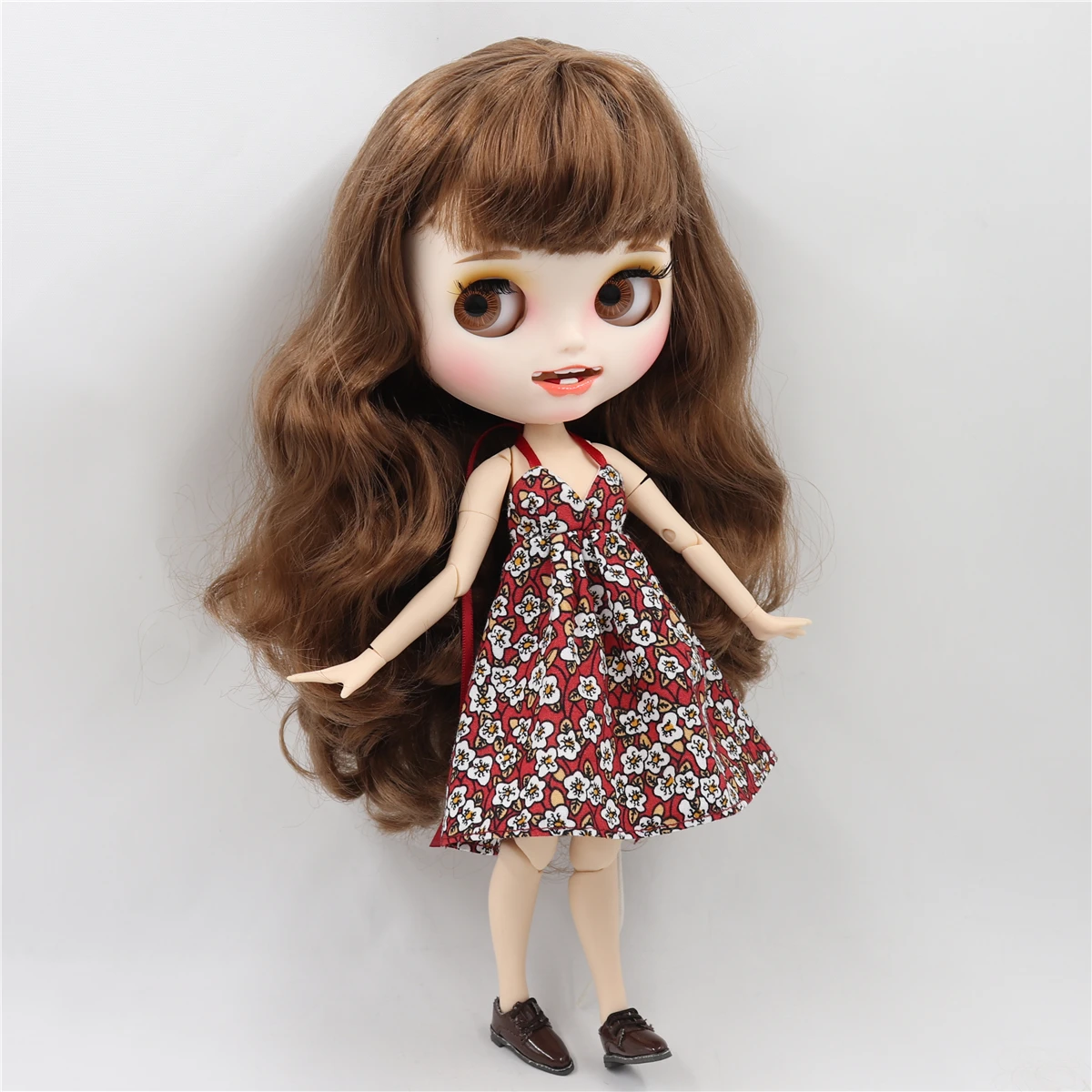 Neo Blythe Doll Red Floral Sundress 1