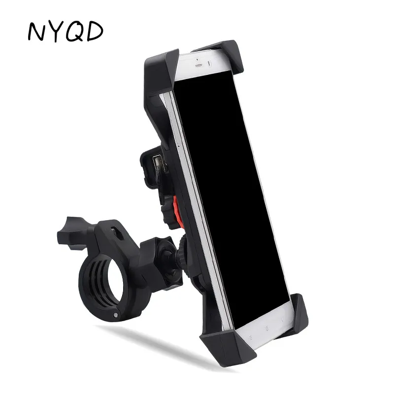 

Motorcycle Charger Handlebar Mobile Cell Phone Mount Holder Support Bicycle Silicone for 3.5-6"Moto equipment USB Change