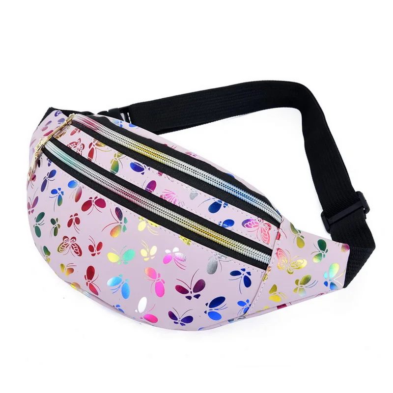 Riñonera estampada para mujer y niña, bolso de viaje con cinturón de dibujos animados, bolsa del teléfono móvil para Festival, 2021