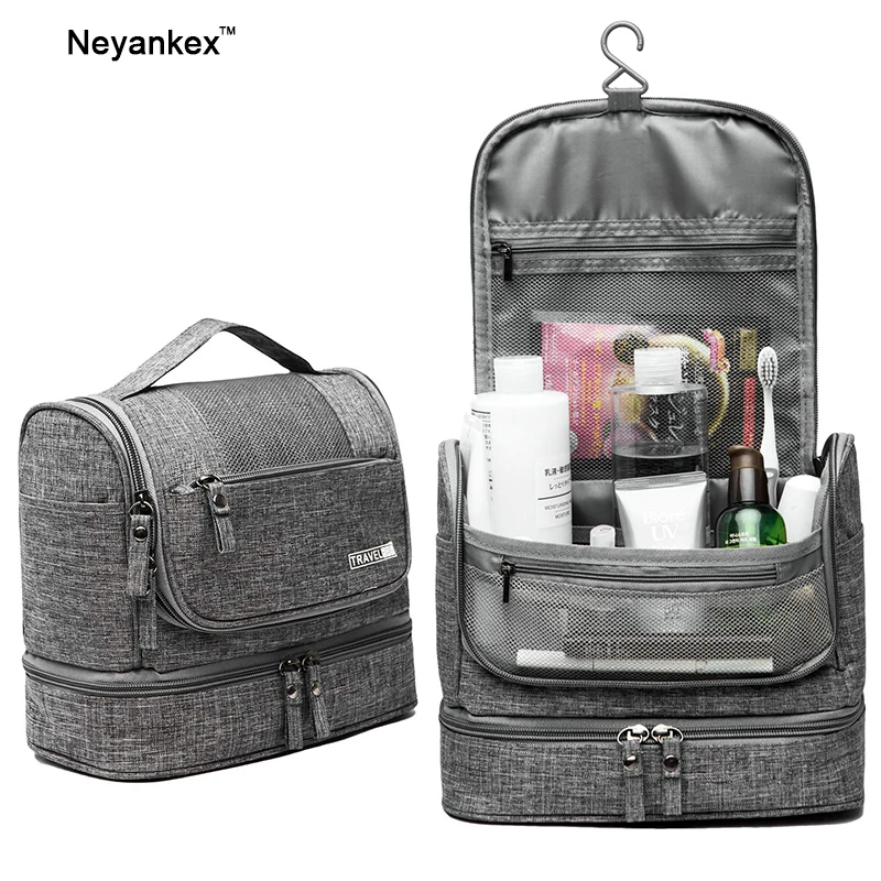 

Travel Toiletry Bag Dry Wet Separation storage Bag with Hanging Hook Waterproof Portable Makeup Travel Organizer for Men women