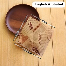 English Alphabet 100 шт./компл. жиронепроницаемый крафт-бумажный хлеб для бутербродов Упаковочные пакеты для торта пончик, хлеб Упаковочные пакеты для еды - Цвет: English Alphabet