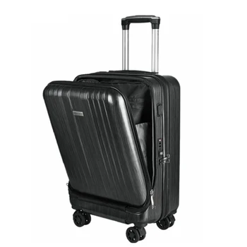 

USB charging 20 inch travel rolling luggage new front open with laptop bag trolley suitcase men women upscale fashion bag