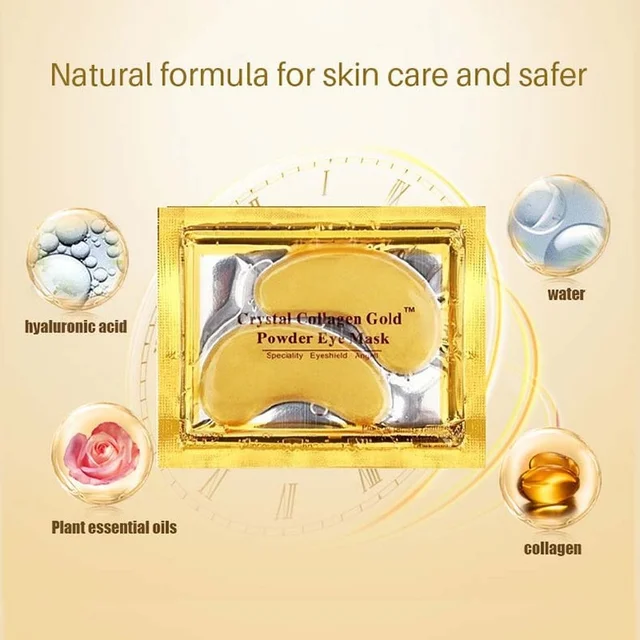 InniCare 20Pcs Crystal Collagen Gold Eye Mask Anti-Aging Dark Circles Acne Beauty Patches For Eye Skin Care Korean Cosmetics 2