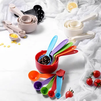 10Pcs Plastic Measuring Spoons Set Teaspoon Sugar Scoop Cake Baking Flour Measuring Cups Colourful Kitchen Measuring Tool Set 5