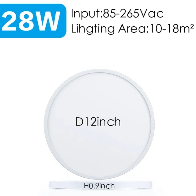 20inch Large Bedroom Ceiling Led Ceiling Lamps Room Lights Lighting Fixture Ultrathin Led Ceiling Light For Living Room kitchen White-12inch-28W