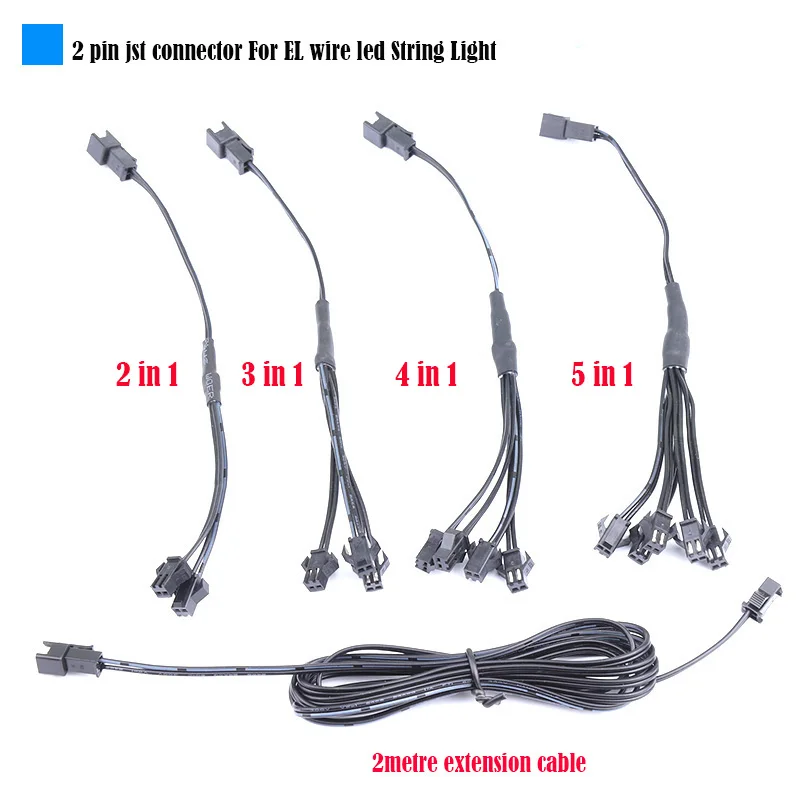 3&4 in 1 Splitter Cable for EL Wire Neon Strip Light Conected with Inverter