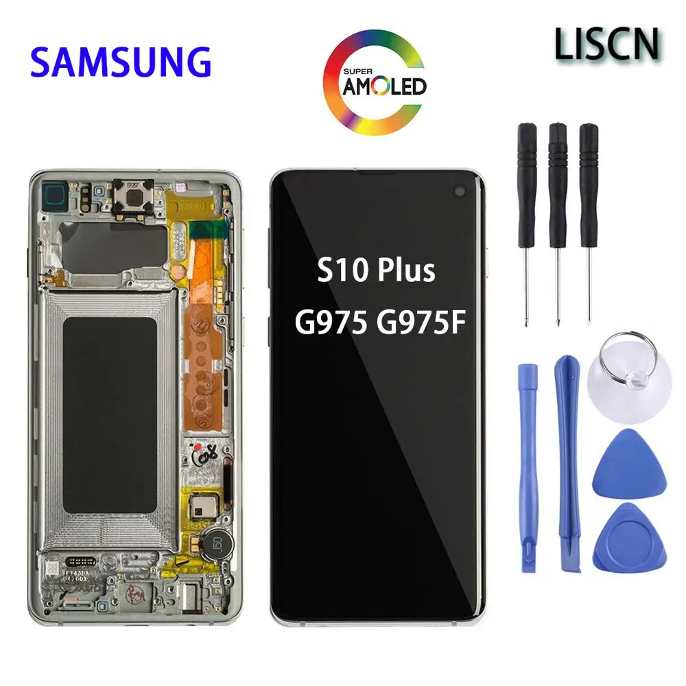 

AMOLED S10 Plus LCD For Samsung Galaxy S10P LCD SM-G9730 G973F G973U G973N Display Touch Screen Digitizer Replacement Assembly