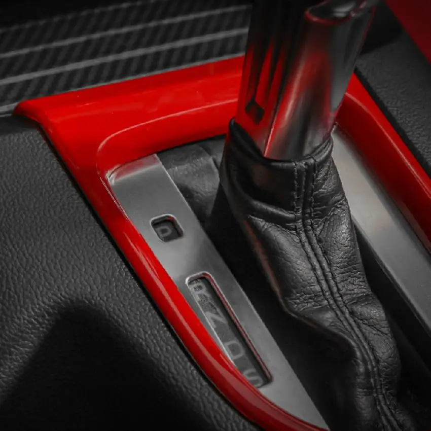 Для Ford Mustang углеродное волокно стиль консоли коробка передач панель Крышка отделка рамки