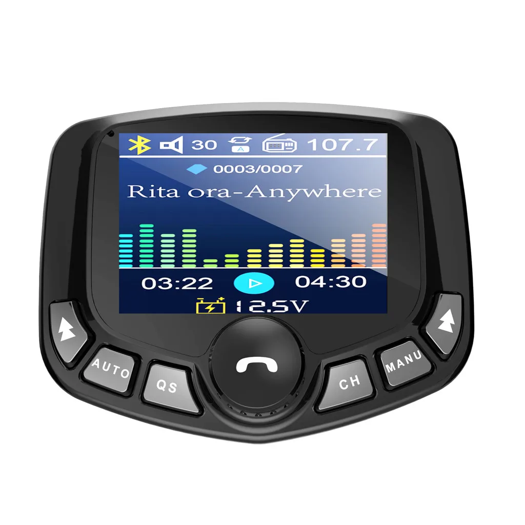ВКЛ. Выкл. Bluetooth 5,0 FM передатчик модулятор Handsfree автомобильный комплект TF USB музыка AUX аудио MP3 плеер
