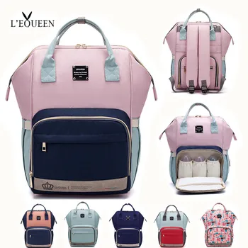 

LEQUEEN Diaper Bag Baby Care Mummy Maternity Bag Large Storage Travel Waterproof Nursing Backpack Stroller Bag Nappy Bag