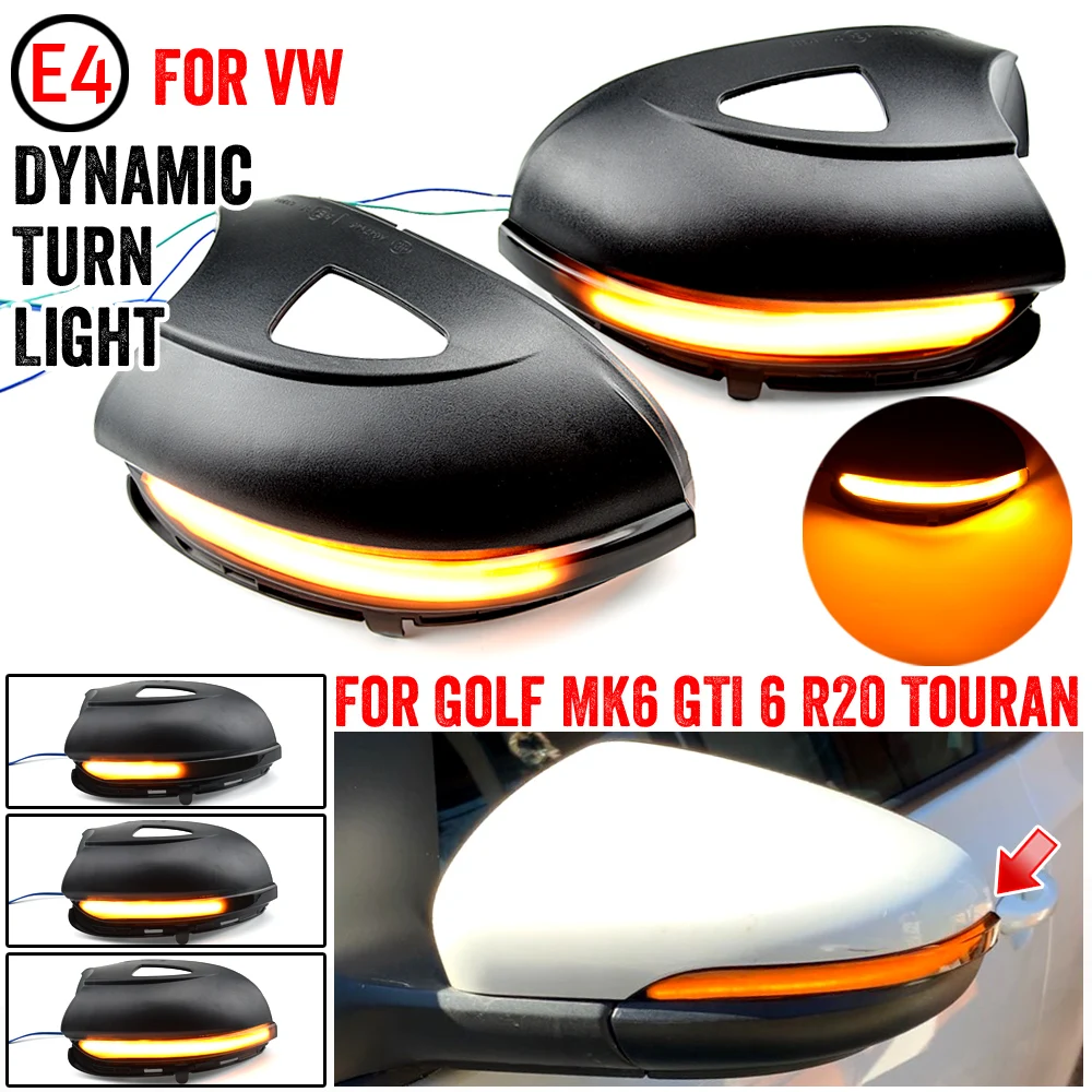 Dynamic Blinker For Volkswagen Golf MK6 for GTI 6 R line VI R20 LED Turn Signal Light Touran GTD Side Mirror indicator VW | Автомобили и