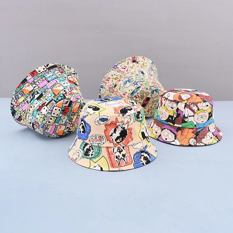 

Spring and Summer New Style Men's and Women's Cotton Fashion Cartoon Printing Sun Fisherman Hat Children Outdoor Fisherman Hat