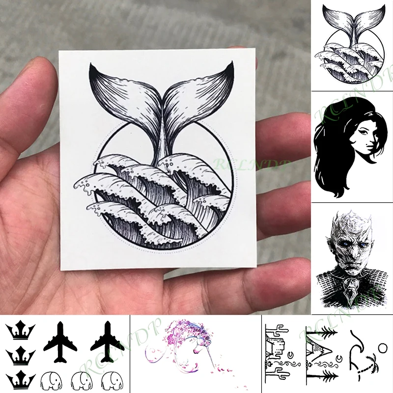 Водостойкая временная татуировка, наклейка, бегущая лиса, кошка, луна, карта, поддельные тату на руку, флэш-тату, маленькие татуировки для детей, девушек, мужчин и женщин
