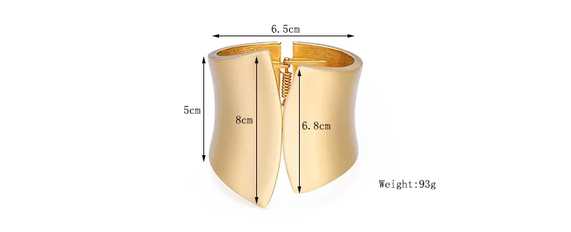Fashion Punk Hiphop Wide Asymmetric Bangles Bracelet for Women Statement Alloy Bangle Jewelry Femme Accessories Manchette bangle bracelet