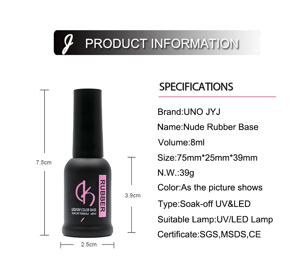 Vernizes do Gel do Revestimento da Base do Unha do Nude Ajustados para Unhas Nude de 7 8ml de Borracha Cores Natural de 7 1 do prego do nude de 7 cores