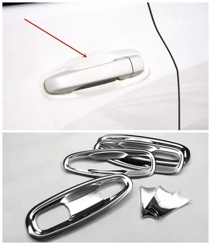 

ABS Chrome Inside Car Door Protector Handle Bowl Cover Trim Sticker Car styling 8pcs For Prado FJ150 Accessories 2010-2018