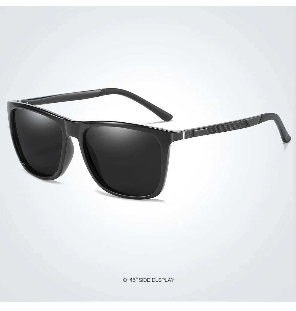 Бренд KARL Роскошные поляризованные мужские солнцезащитные очки пластиковые очки винтажные Квадратные Солнцезащитные очки для вождения мужские женские очки - Цвет линз: B01 BLACK