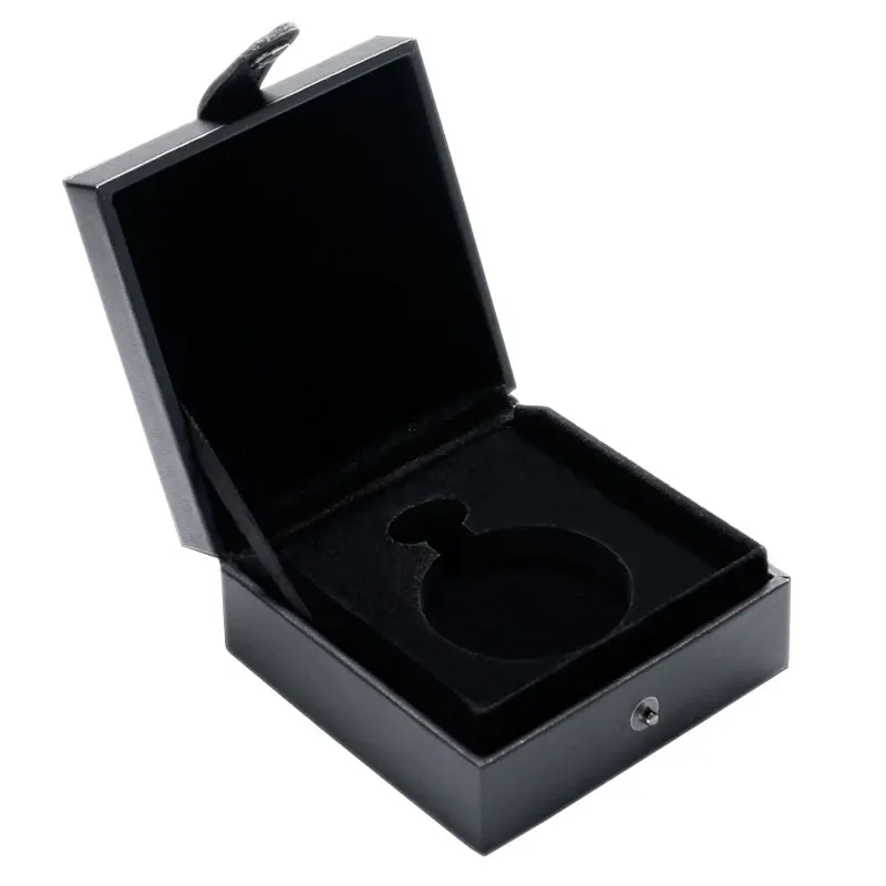 Карманные часы коробка подарок из искусственной кожи черные карманные часы цепочка Ожерелье Шкатулка; шкатулки для украшений чехол дисплей лучший подарок