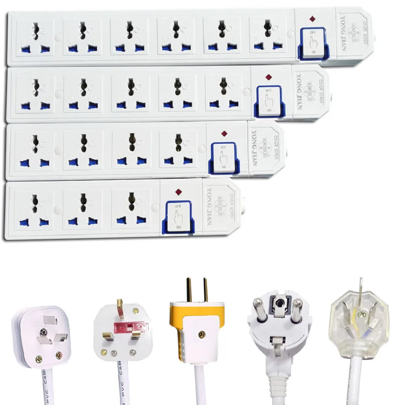 

Extension Lead Power Strip AU CN EU US UK/British plug Universal hole Compatible socket switch power strip Safety Board 1.5m