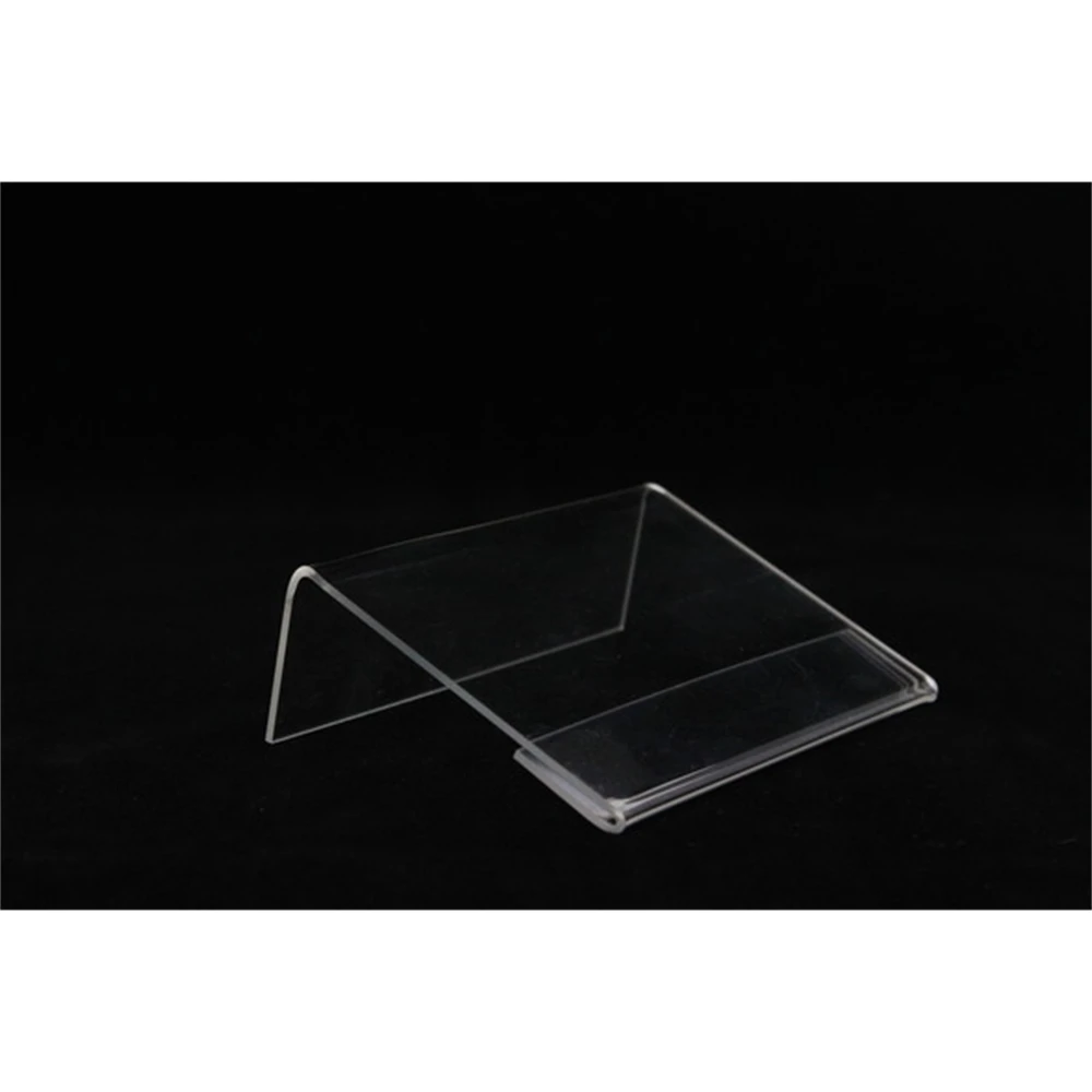Acrylic T1.3mm Small Sign Clip L Label Tag Frame Table Sign Price Tag Label Display Paper Name Card Holders Stands 50pcs