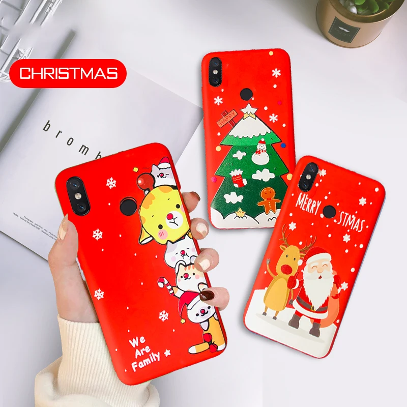 Рождественский подарок для xiaomi redmi note 7 8 pro чехол Мягкая силиконовая задняя крышка