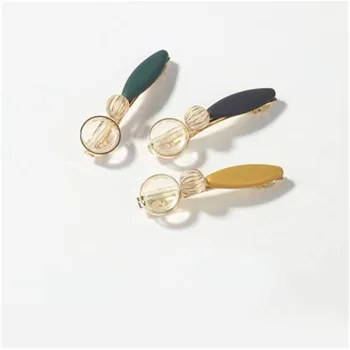 

New Korea Beaded Bangs Hair Clip Net Red Clip Headdress Japanese Word Clip Edge Adult Spring Clip Hair Accessories