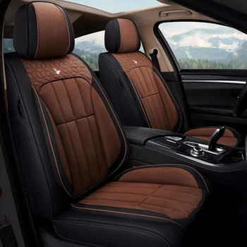 

Full Coverage flax fiber car seat cover auto seats covers for vw jetta 4 6 mk5 mk6 tiguan mk2 touareg