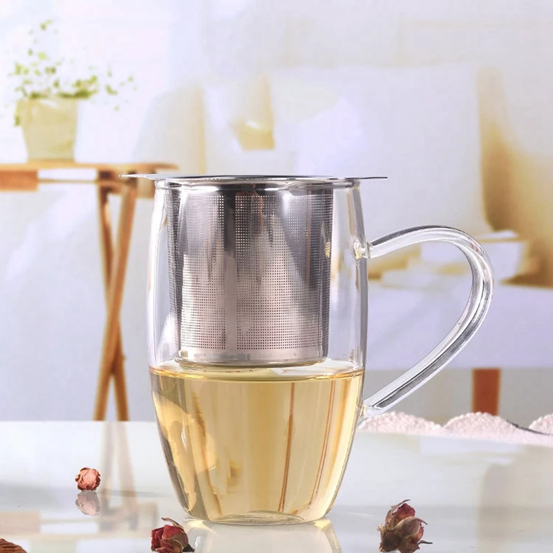

4Pcs Stainless Steel Tea Infusers Double Handles Fine Mesh Durable Reusable Tea Steeper Tea Strainer for Mug Cup Tea Pot