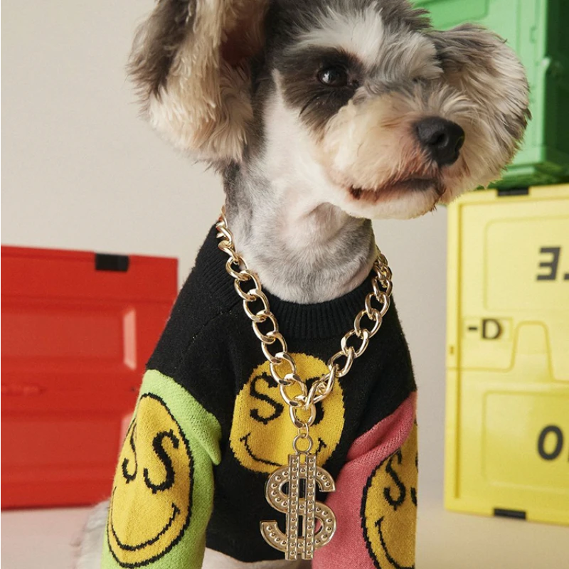 Collar de oro para mascota, colgante pequeño de de talla mediana, Gato y cerdo, accesorios divertidos, de oro, accesorios para perro, joyería para vestir|Accesorios para perros| AliExpress