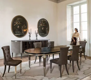 

Modern light luxury rectangledining table with 6/8 chairs simple design
