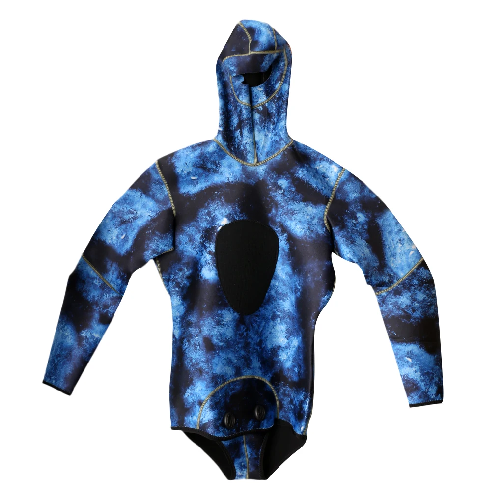 Mens Camo 3mm Neoprene Two-Piece Wetsuits Scuba Dive Surf Spearfishing Water Sports Wetsuit 