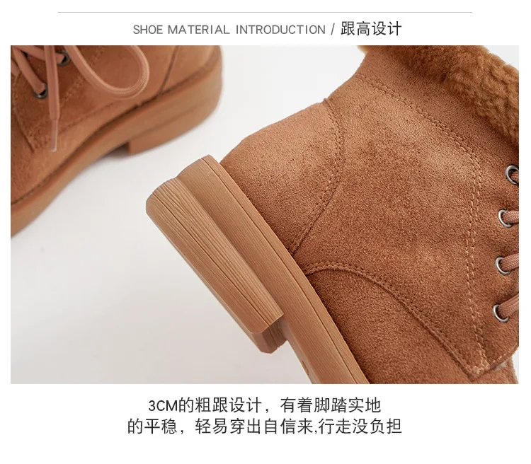 winter new snow boots women's fashion simple solid color plus velvet warm and comfortable casual boots