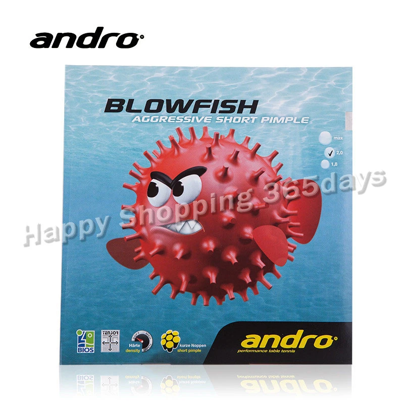 Andro Blowfish Pipsout Table Tennis Rubber Ping Pong Pimples Out With