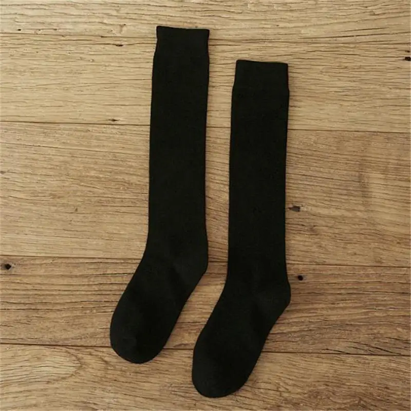 SCK002-1Black GREENYU, брендовая новая модель, Хлопковые женские носки, чулки, теплые, до бедра, выше колена, носки, длинные, хлопковые, впитывающие пот чулки - Цвет: SCK002-1Black