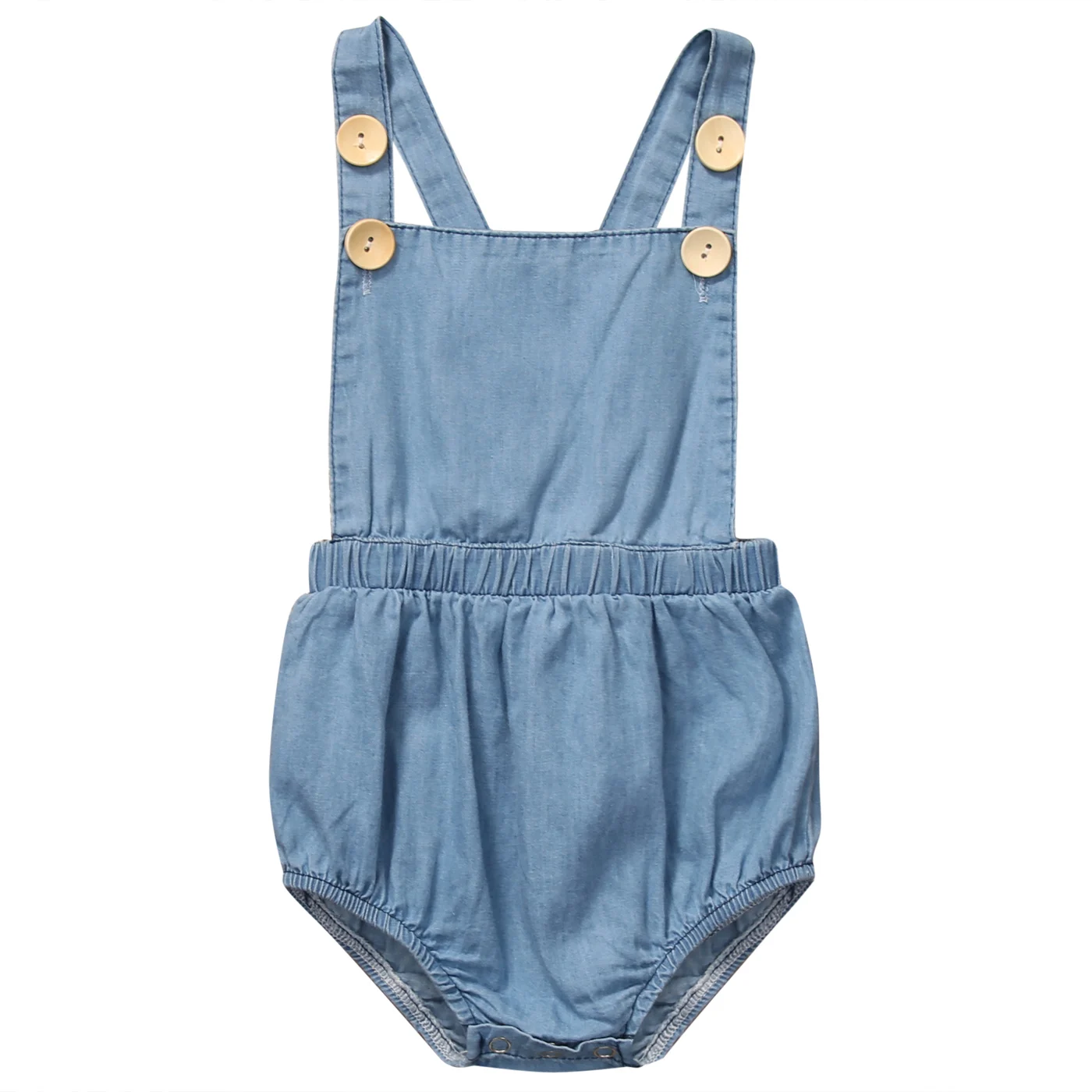 Summer 2019 New Infant Baby Girls Denim Clothes Playsuit Backless Romper Button Jumpsuit Outfit Sunsuit |
