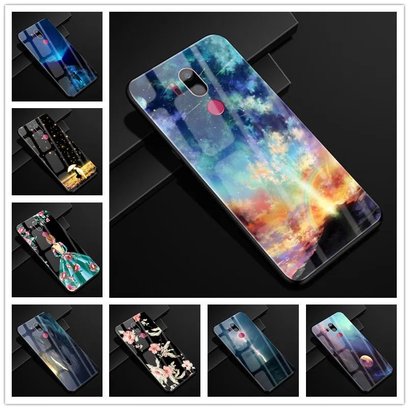 Чехол для LG G7 ThinQ стеклянный задний жесткий чехол телефона LGG7 G710 мягкий бампер