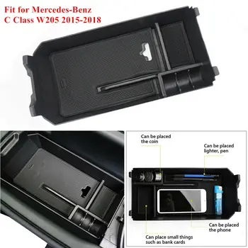 

Auto Center Console Armrest Storage Box Tray Fit for Mercedes-Benz C Class Container Tray Organizer Useful Car Accessories