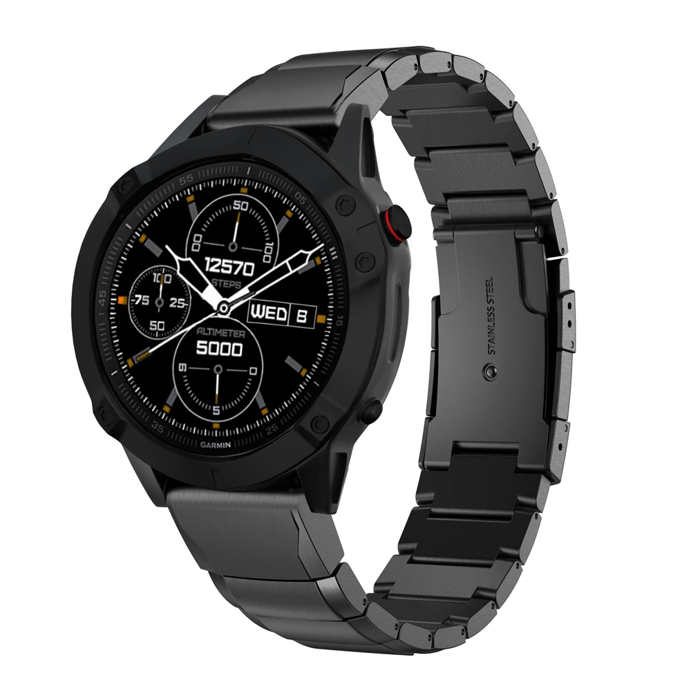 Ремешок для часов Garmin Fenix 5S 5X 6X 6 6S Pro классический металлический ремешок из